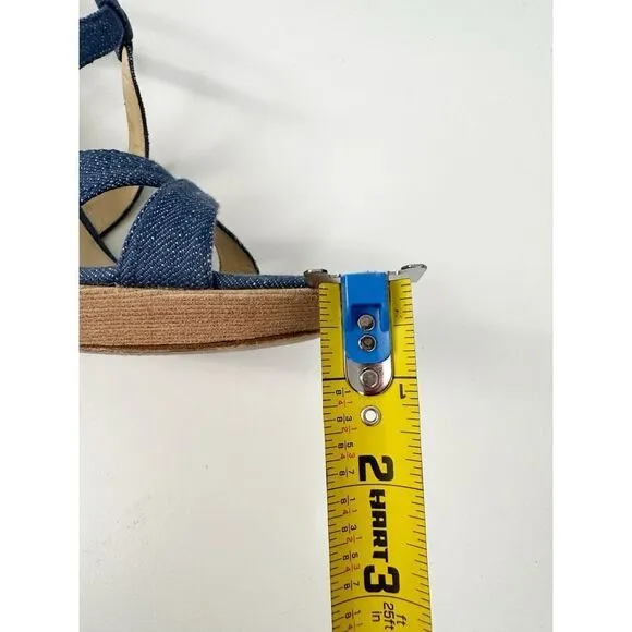 Alexandre Birman Strappy Denim Wedge Sandals Blue Size 7
