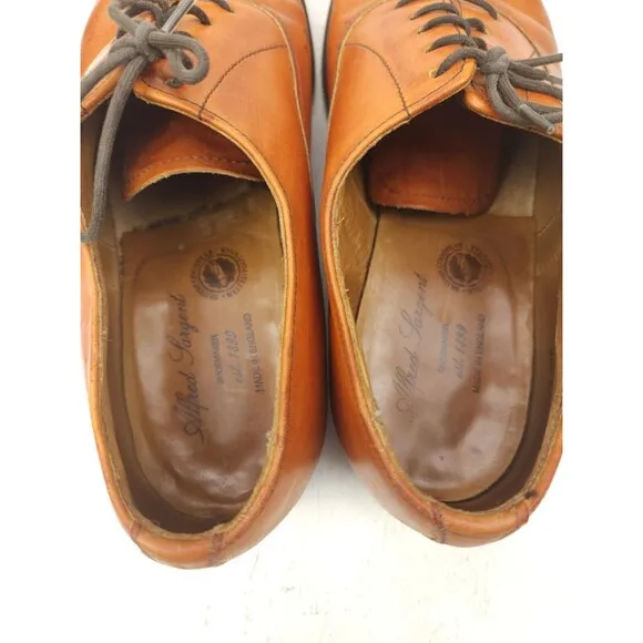 Alfred Sargent Made in England Bush Brogue Cap Toe Dress Shoes Size 8