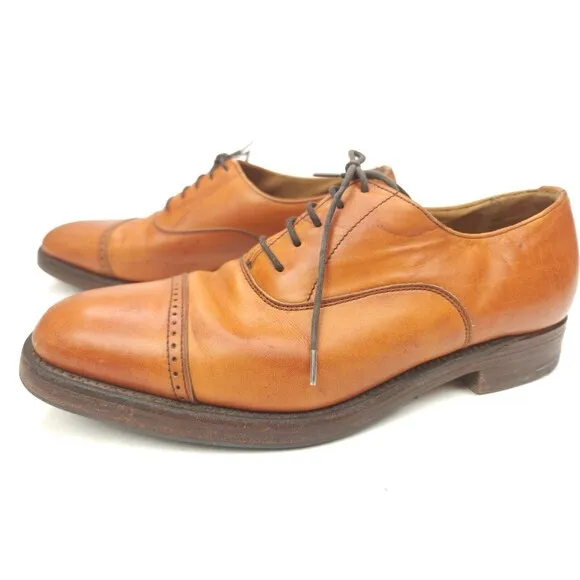 Alfred Sargent Made in England Bush Brogue Cap Toe Dress Shoes Size 8