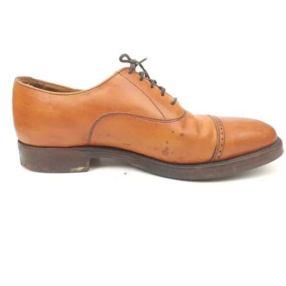 Alfred Sargent Made in England Bush Brogue Cap Toe Dress Shoes Size 8