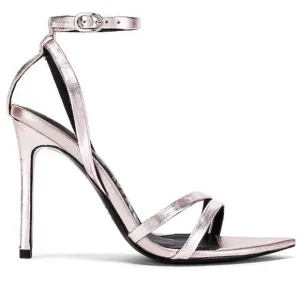 Alias Mae by Revolve Duana Pointed Toe Ankle Strap Nudist Stiletto in Rose Gold