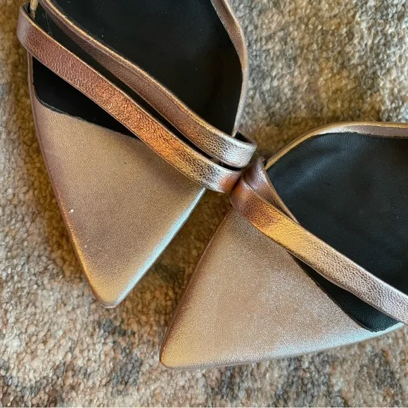 Alias Mae by Revolve Duana Pointed Toe Ankle Strap Nudist Stiletto in Rose Gold