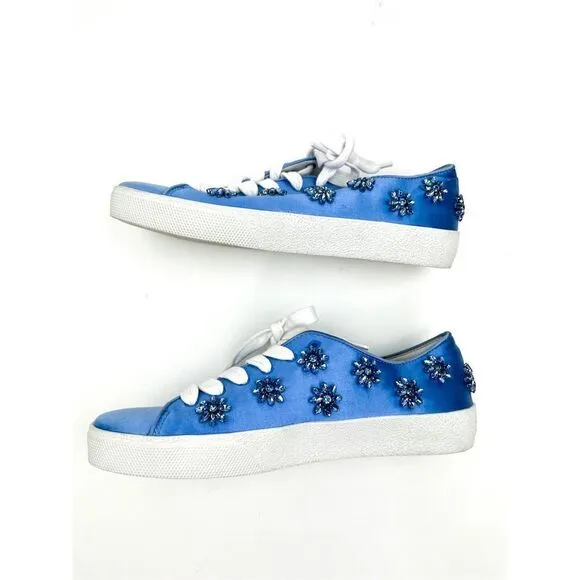 Alice   Olivia Cleo Embellished French Blue Sneakers Size 7