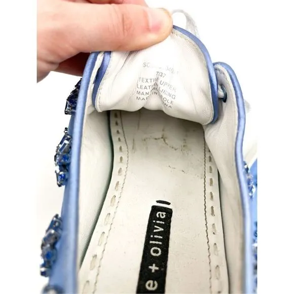 Alice   Olivia Cleo Embellished French Blue Sneakers Size 7