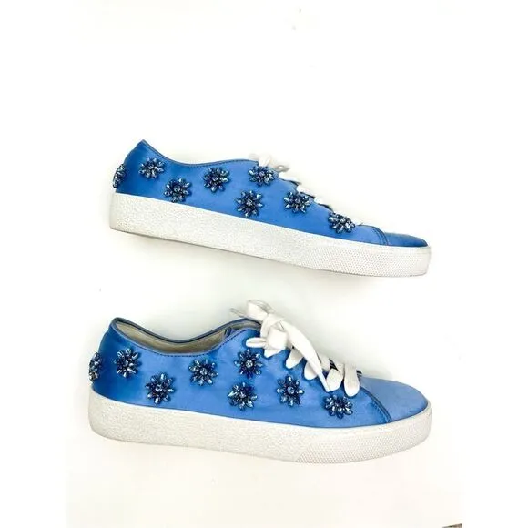 Alice   Olivia Cleo Embellished French Blue Sneakers Size 7