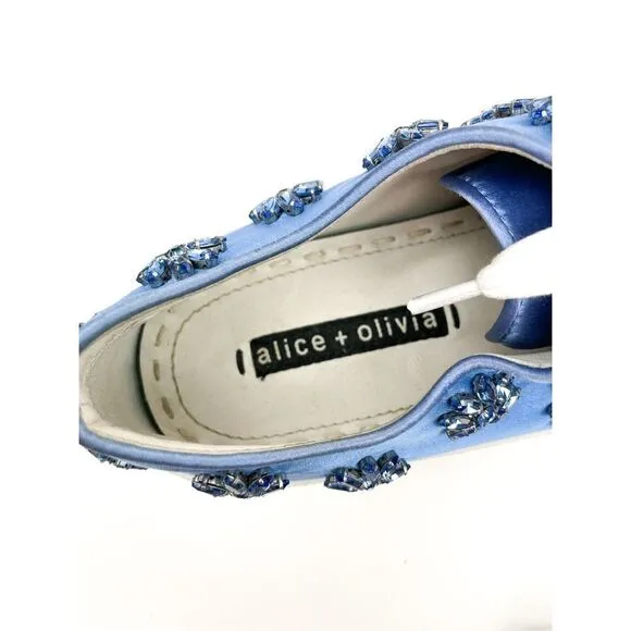 Alice   Olivia Cleo Embellished French Blue Sneakers Size 7