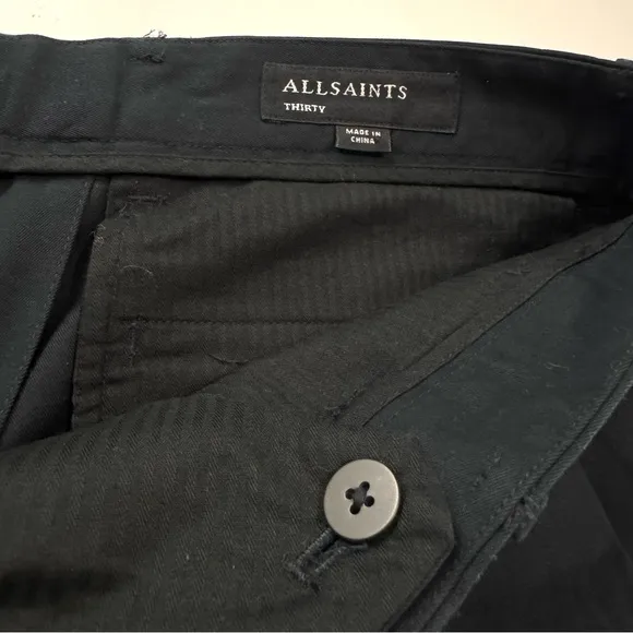 All Saints Mens Kato Trousers Sz 30x26 Cotton Slim Taper Fit Cropped Chino Pants