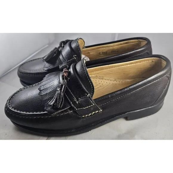 Allen Edmond Men's Danforth Dark Bwn Leather Kiltie Tassel Slipon Loafer Sz 6 3E
