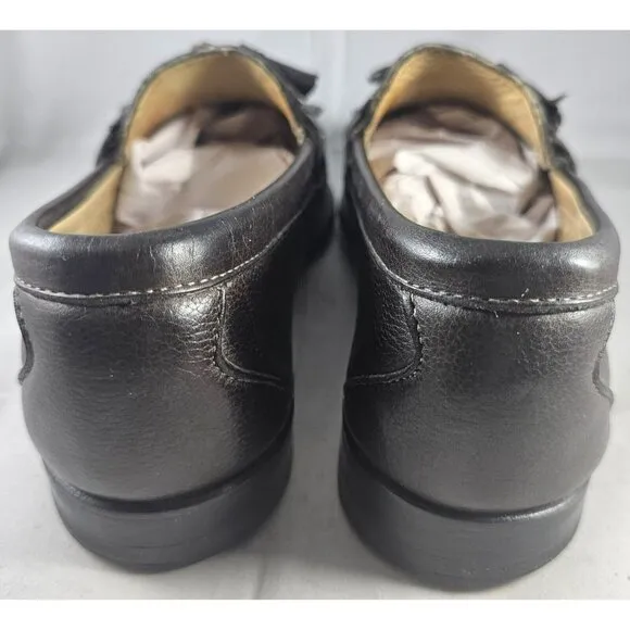 Allen Edmond Men's Danforth Dark Bwn Leather Kiltie Tassel Slipon Loafer Sz 6 3E