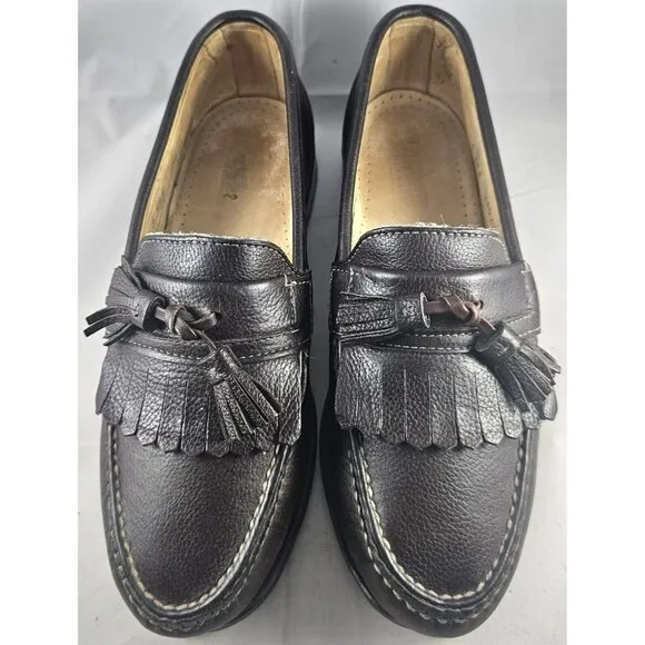 Allen Edmond Men's Danforth Dark Bwn Leather Kiltie Tassel Slipon Loafer Sz 6 3E