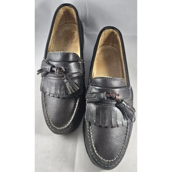 Allen Edmond Men's Danforth Dark Bwn Leather Kiltie Tassel Slipon Loafer Sz 6 3E