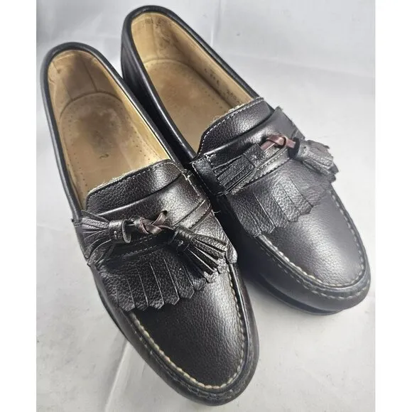 Allen Edmond Men's Danforth Dark Bwn Leather Kiltie Tassel Slipon Loafer Sz 6 3E