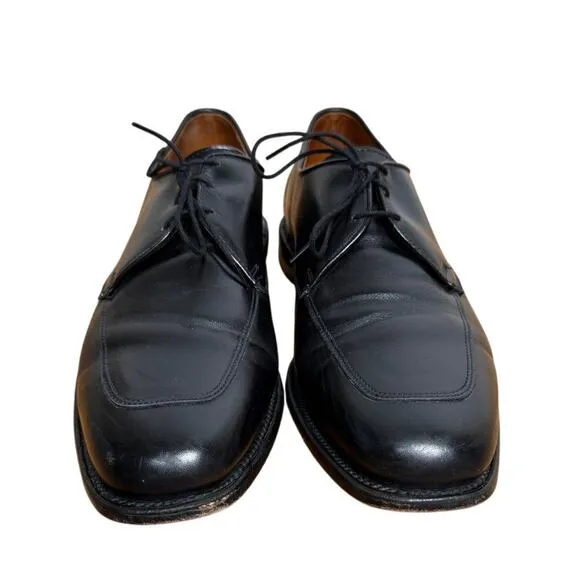 Allen Edmonds 10D Burton Black Leather Dress Shoes Apron Toe Oxford LaceUp Black