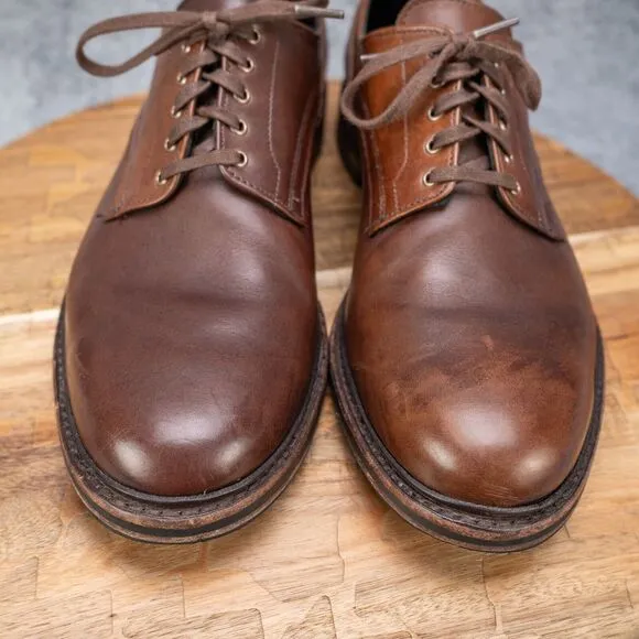 Allen Edmonds &quot;CYRUS&quot; Men's Plain Toe Derby 10.5 D Snuff Brown EUC