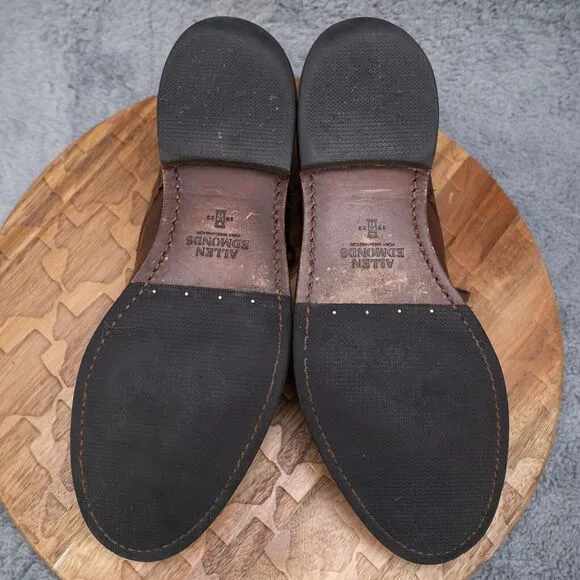 Allen Edmonds &quot;CYRUS&quot; Men's Plain Toe Derby 10.5 D Snuff Brown EUC