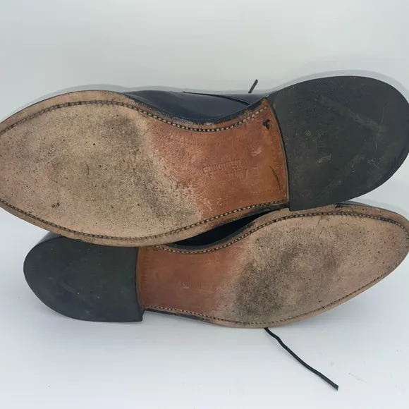 Allen Edmonds  Clifton 3308 Black Calfskin Cap Toe Derby Shoes Size 9.5 3E