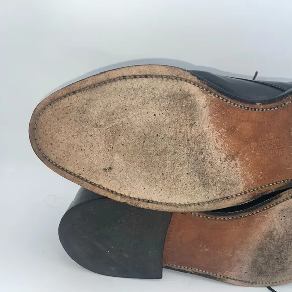 Allen Edmonds  Clifton 3308 Black Calfskin Cap Toe Derby Shoes Size 9.5 3E