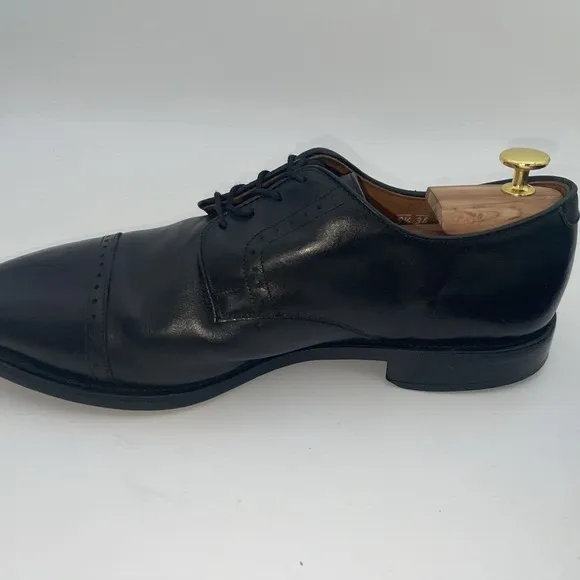 Allen Edmonds  Clifton 3308 Black Calfskin Cap Toe Derby Shoes Size 9.5 3E