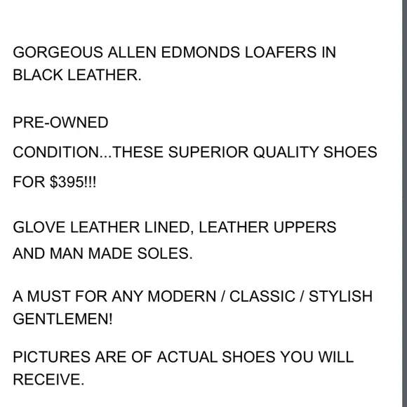 Allen Edmond’s Dellwood Men's Black Tassel Loafers-Size 9.5 D
