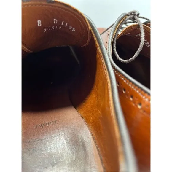 Allen Edmonds Fairfax Walnut Whole Cut Brogue Oxford Dress Shoes Size 8D