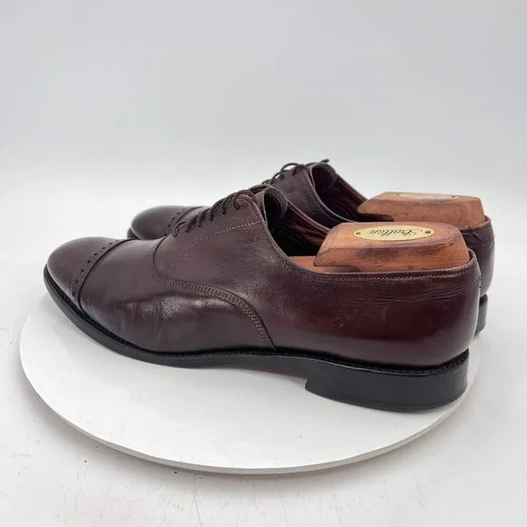 Allen Edmonds Fifth  Avenue Men Size 10C Brown Leather Cap Toe Oxford Shoes