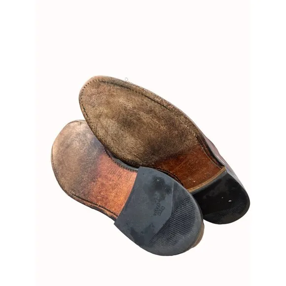 Allen Edmonds Grayson men’s brown leather tassel slip loafers shoes 9D SKU 6636