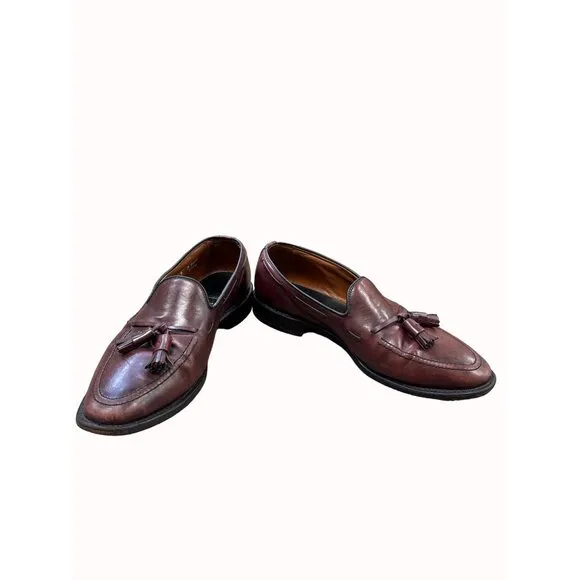 Allen Edmonds Grayson men’s brown leather tassel slip loafers shoes 9D SKU 6636