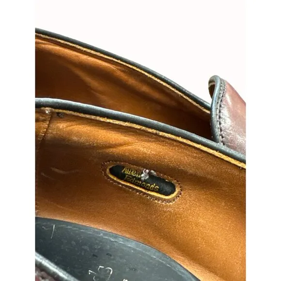Allen Edmonds Grayson men’s brown leather tassel slip loafers shoes 9D SKU 6636