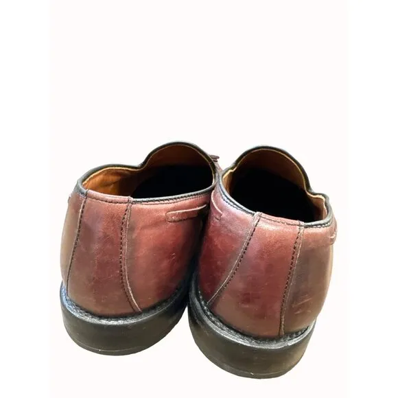 Allen Edmonds Grayson men’s brown leather tassel slip loafers shoes 9D SKU 6636