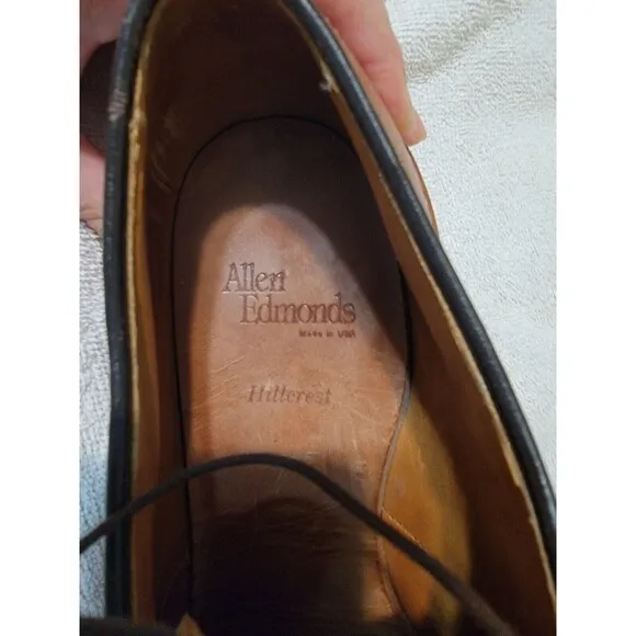 Allen Edmonds Hillcrest Blucher Dress Shoes Walnut Leather 11.5D Rubber Soles