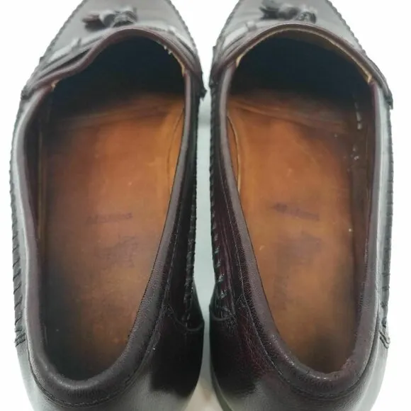 Allen Edmonds Mateza Mahogany Calfskin Leather Tassel Loafer Shoes Mens 10 B VTG