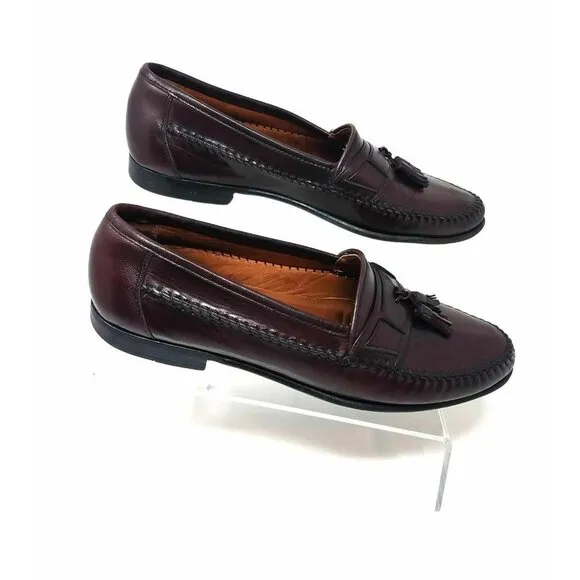 Allen Edmonds Mateza Mahogany Calfskin Leather Tassel Loafer Shoes Mens 10 B VTG