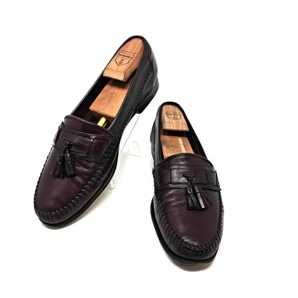Allen Edmonds Mateza Mahogany Calfskin Leather Tassel Loafer Shoes Mens 10 B VTG