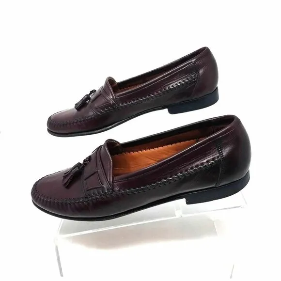 Allen Edmonds Mateza Mahogany Calfskin Leather Tassel Loafer Shoes Mens 10 B VTG