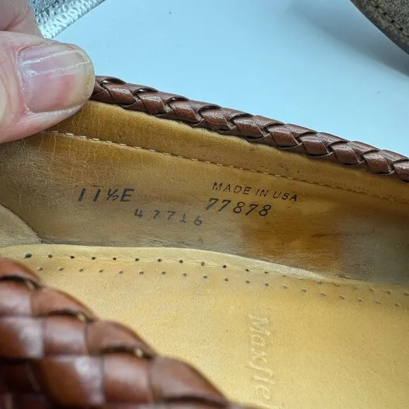 Allen Edmonds Maxfield Loafers 11.5 E Leather Brown Tassel Shoes Made in USA