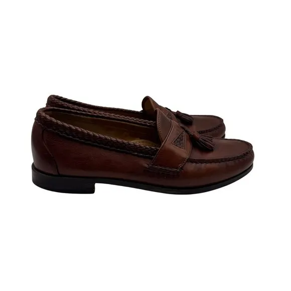 Allen Edmonds Maxfield Loafers 11.5 E Leather Brown Tassel Shoes Made in USA