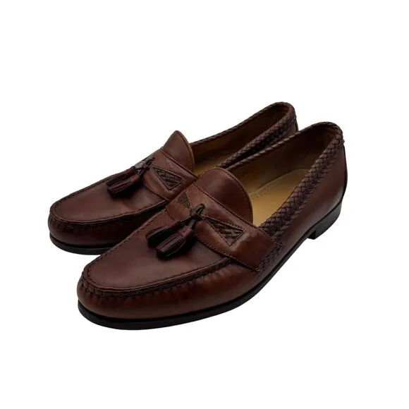 Allen Edmonds Maxfield Loafers 11.5 E Leather Brown Tassel Shoes Made in USA