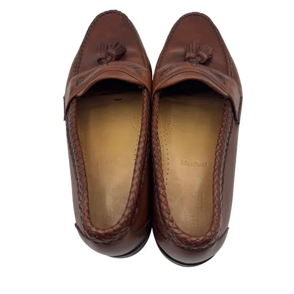 Allen Edmonds Maxfield Loafers 11.5 E Leather Brown Tassel Shoes Made in USA