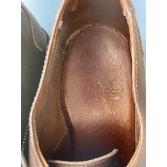 Allen Edmonds Memphis Oxford Leather Cap Toe Dress Shoes Men 11 D Brown Lace-up