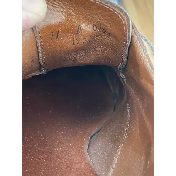 Allen Edmonds Memphis Oxford Leather Cap Toe Dress Shoes Men 11 D Brown Lace-up
