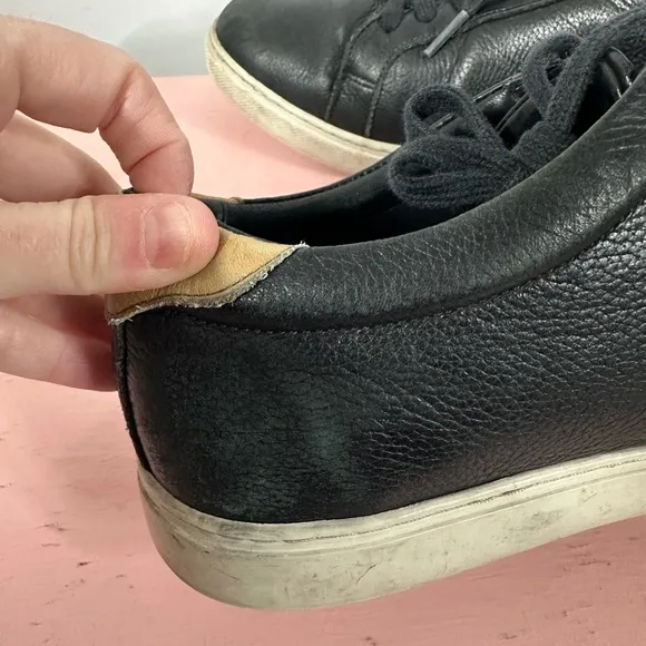 Allen Edmonds Men’s Courtside Fashion Sneaker Sz 10 D Black Leather Shoe