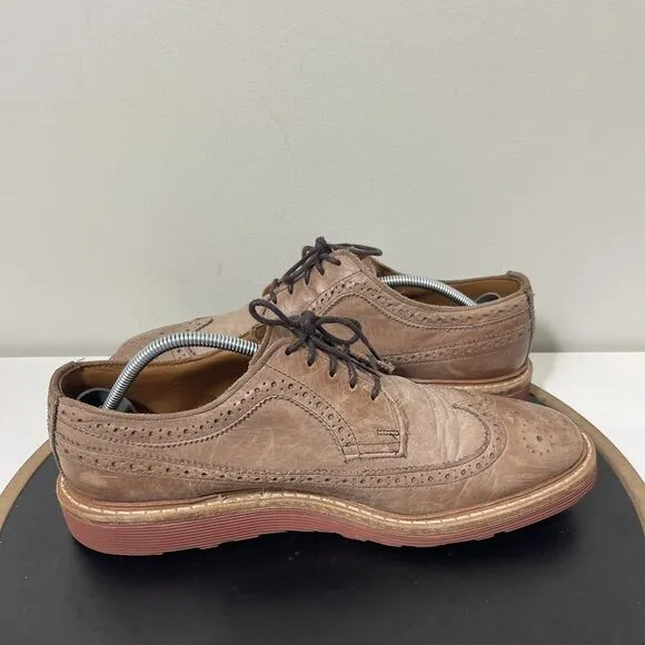 ALLEN EDMONDS Mens Dress Shoes Brown Leather Longwing Wingtip Oxford Size 9 B