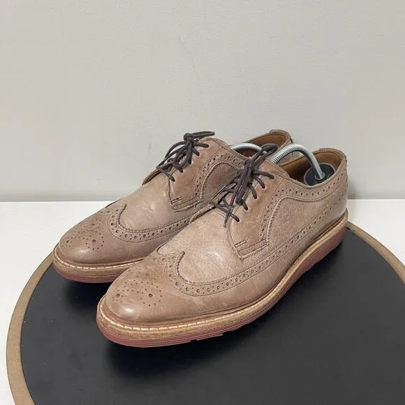 ALLEN EDMONDS Mens Dress Shoes Brown Leather Longwing Wingtip Oxford Size 9 B