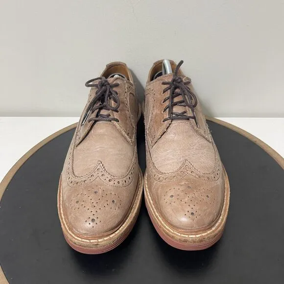 ALLEN EDMONDS Mens Dress Shoes Brown Leather Longwing Wingtip Oxford Size 9 B