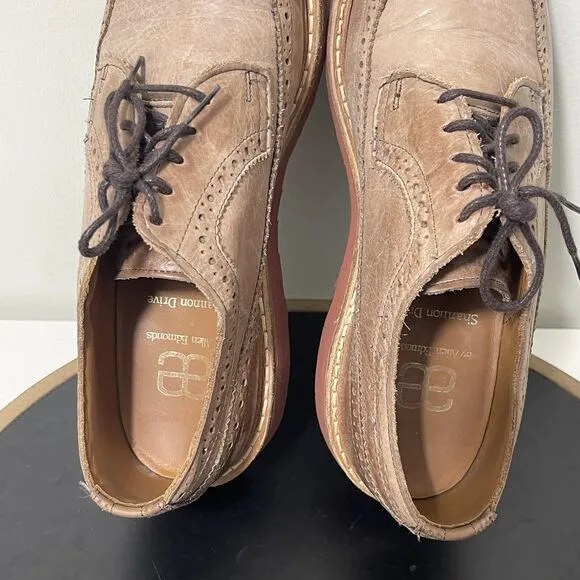 ALLEN EDMONDS Mens Dress Shoes Brown Leather Longwing Wingtip Oxford Size 9 B