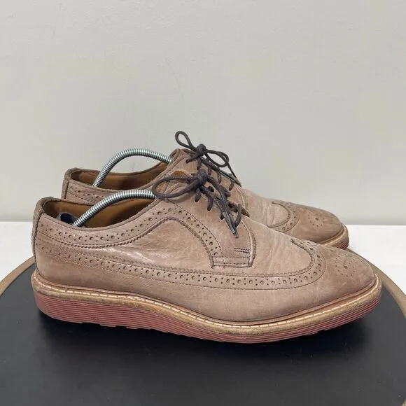 ALLEN EDMONDS Mens Dress Shoes Brown Leather Longwing Wingtip Oxford Size 9 B