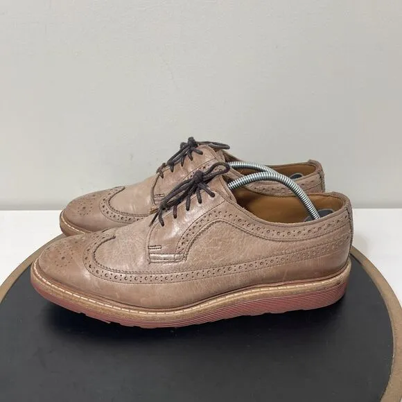 ALLEN EDMONDS Mens Dress Shoes Brown Leather Longwing Wingtip Oxford Size 9 B