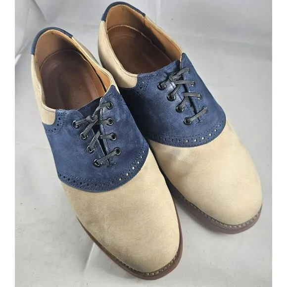 Allen Edmonds Men's Gumlite Vibram Scottsdale Suede Navy/Sand Oxford Shoe Size E