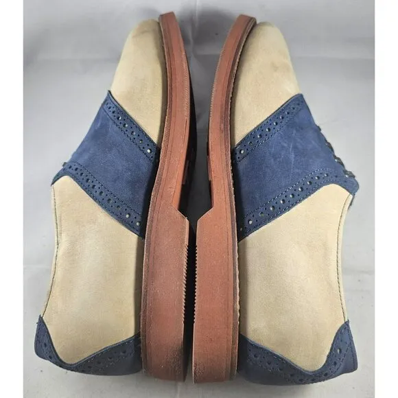 Allen Edmonds Men's Gumlite Vibram Scottsdale Suede Navy/Sand Oxford Shoe Size E