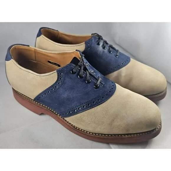 Allen Edmonds Men's Gumlite Vibram Scottsdale Suede Navy/Sand Oxford Shoe Size E